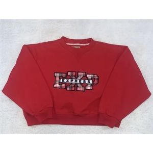 Vintage 90s Express Sweatshirt Size L Red  Crewneck Sweatshirt Short Belly